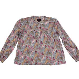 J. Crew Womens Size S Liberty Fabric Paisley Popover Blouse